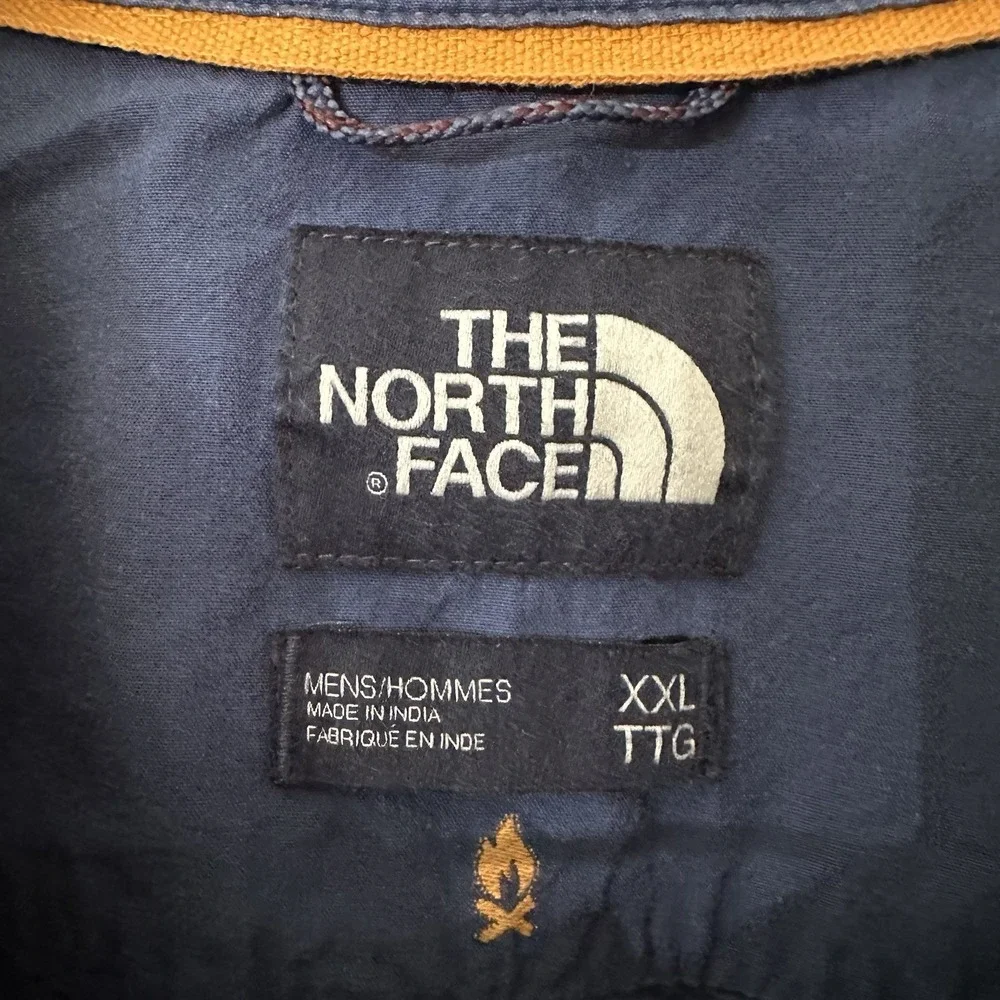 North Face Camp Shirt Mens XXL Campfire Bonfire Short Sleeve Baytrail Blue‎